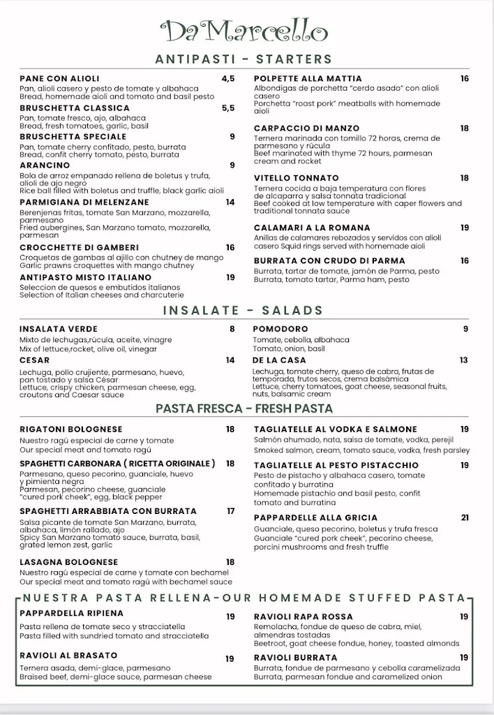 Menu_Da Marcello_Cala d'Or_image_1