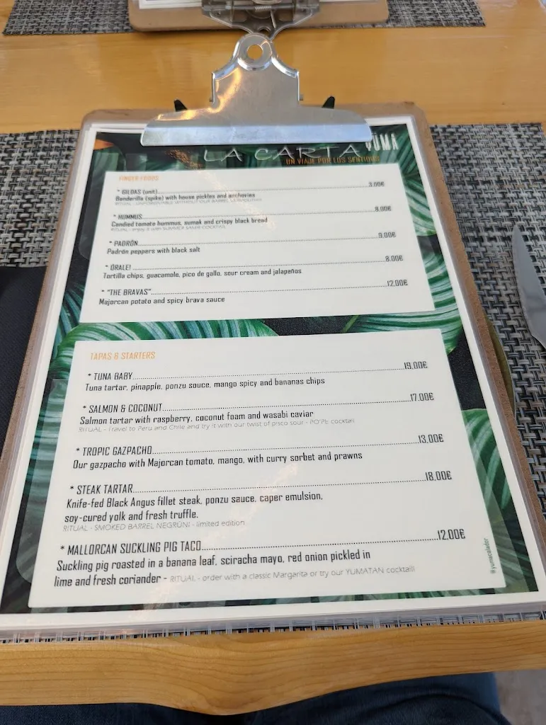 Menü_Restaurante Yüma_Cala d'Or_Bild_2