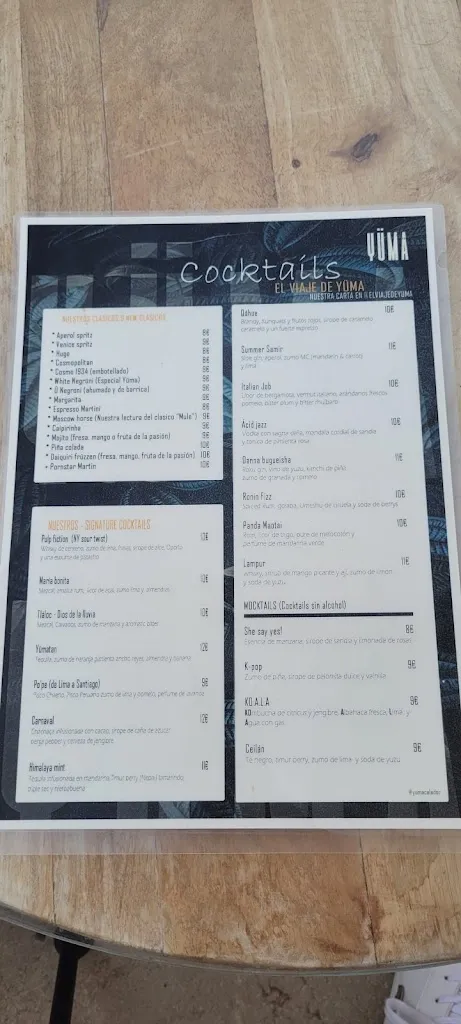 Menü_Restaurante Yüma_Cala d'Or_Bild_4