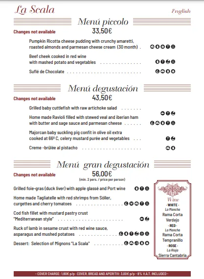 Menu_La Scala Restaurante Italiano_Cala d'Or_image_4