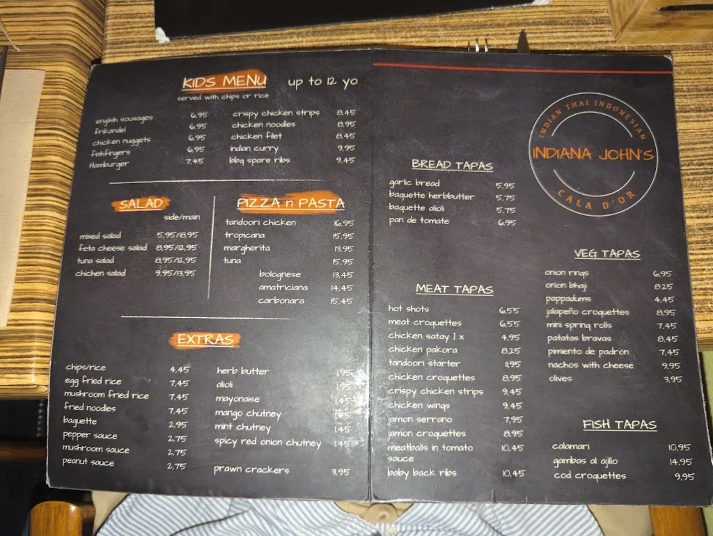 Menu_Indiana John's_Cala d'Or_image_2