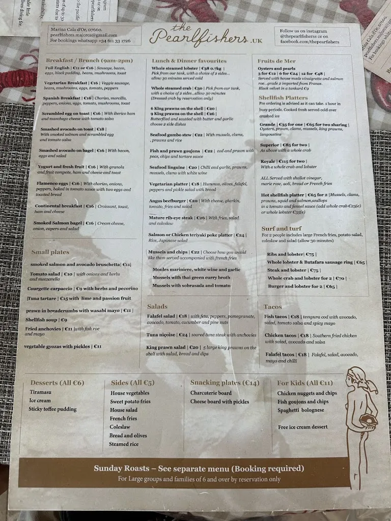 Menu_The Pearlfishers Lobster shack_Cala d'Or_image_3