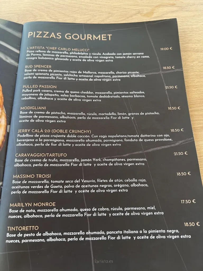 Menu_L'Artista Pizzeria Napoletana 