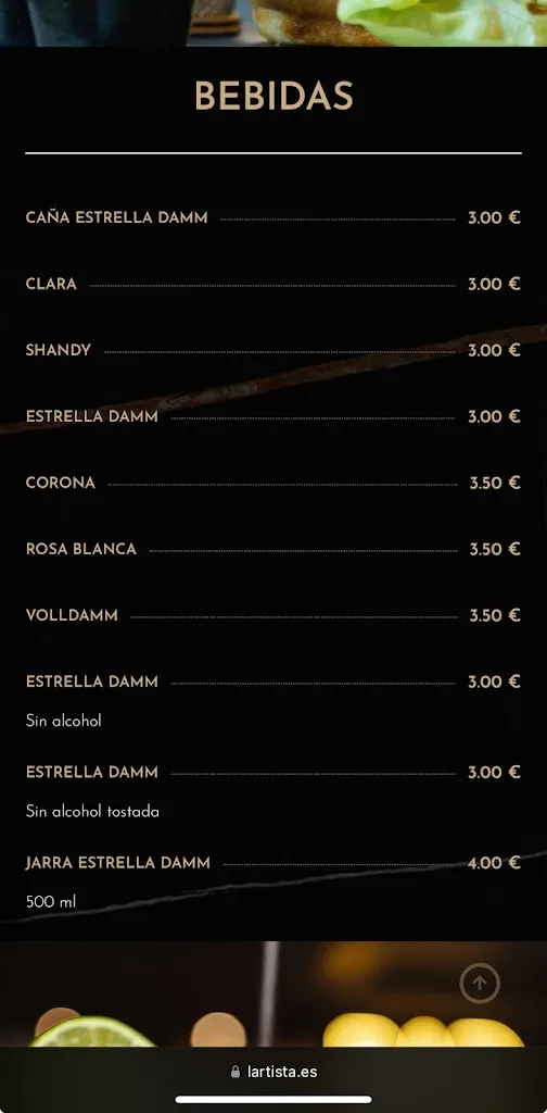 Menu_L'Artista Pizzeria Napoletana 