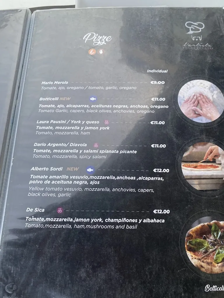 Menu_L'Artista Pizzeria Napoletana 
