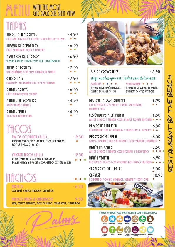 Menu_Palms restaurant by the beach_Can Pastilla_image_1