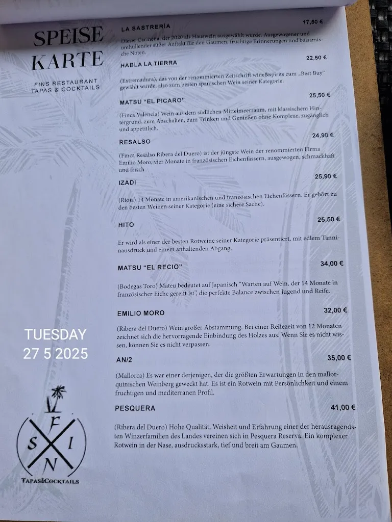 Menu_Restaurante Fins Tapas & Coctkails_Can Pastilla_immagine_2