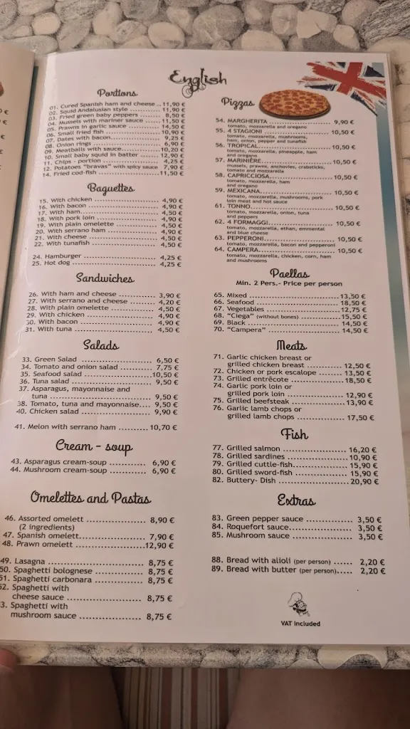 Menü_Restaurante Buttery_Can Pastilla_Bild_1