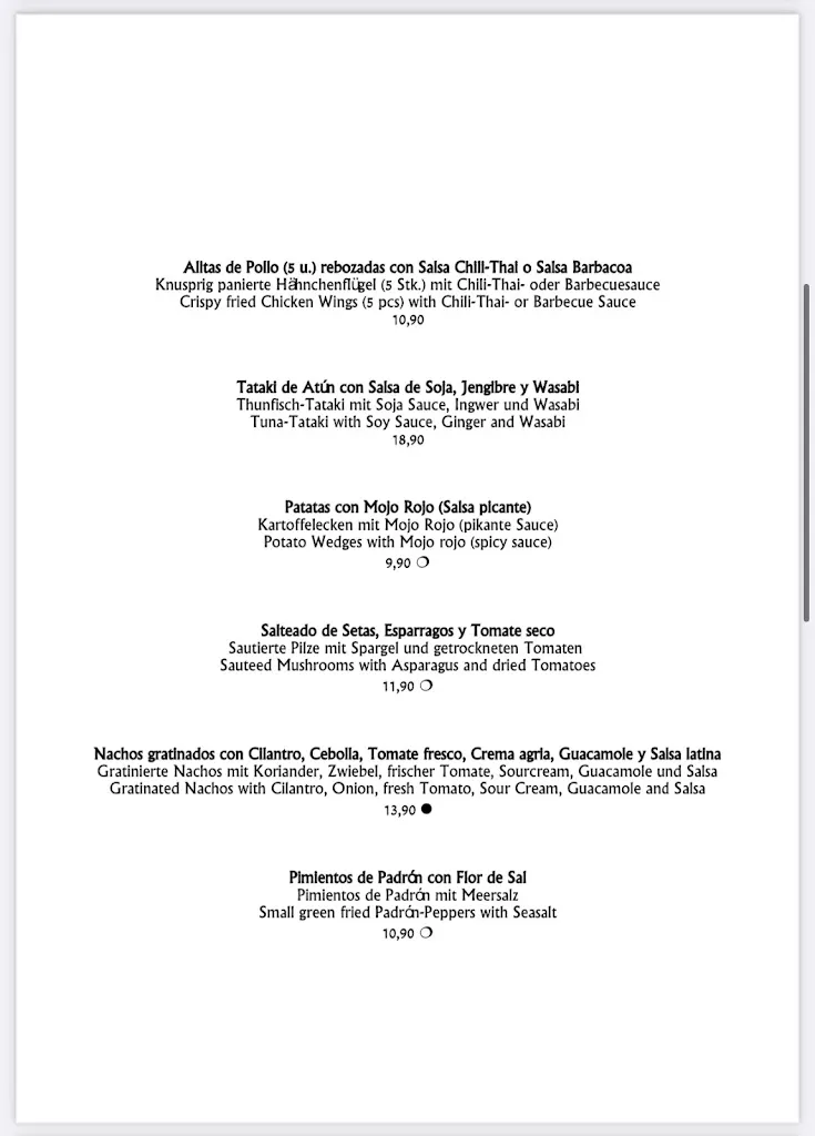 Menu_La Pinta Bar-Restaurant_Can Picafort_image_2