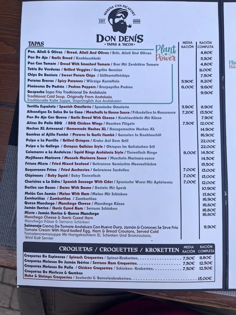 Menü_Don Denis_Can Picafort_Bild_2