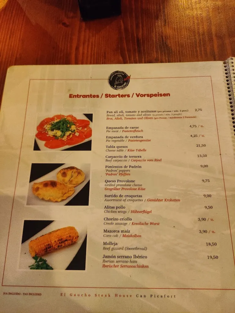 Menu_El Gaucho Asador_Can Picafort_image_2