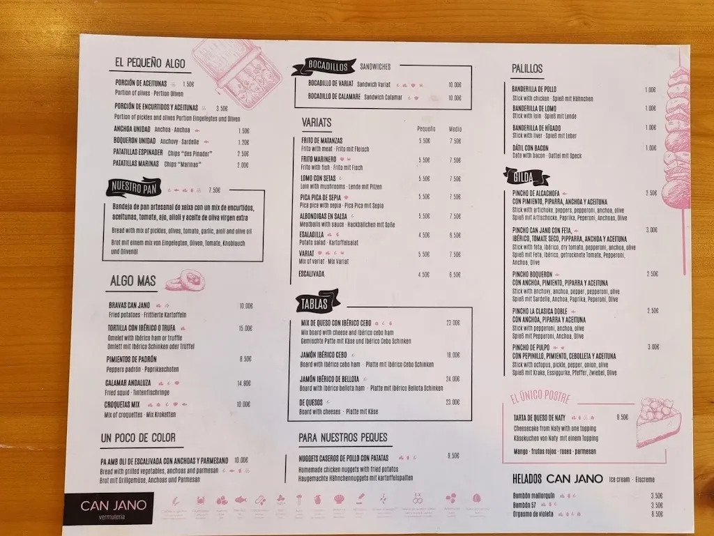 Menu_Vermutería Ca'n Jano_Can Picafort_image_1