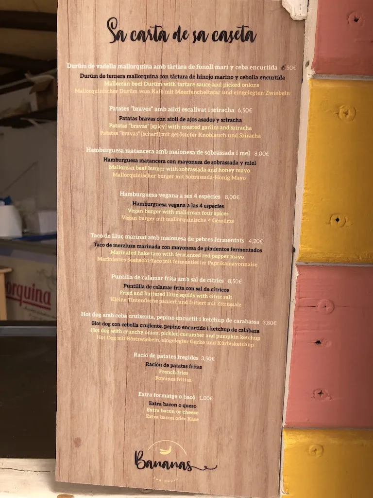 Menu_Bananas Son Bauló_Can Picafort_immagine_4