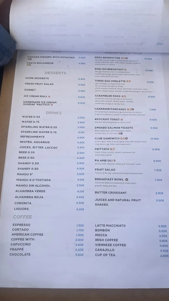 Menu_Restaurant Nàutic - Club Nàutic Can Picafort_Can Picafort_image_1