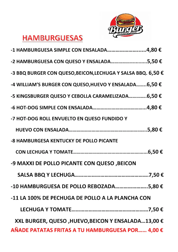 Menu_William's Pub_Can Picafort_image_3