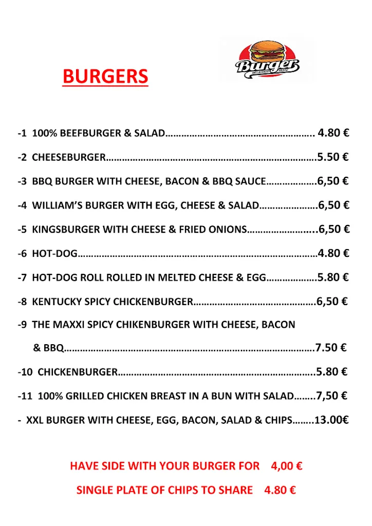 Menu_William's Pub_Can Picafort_image_4