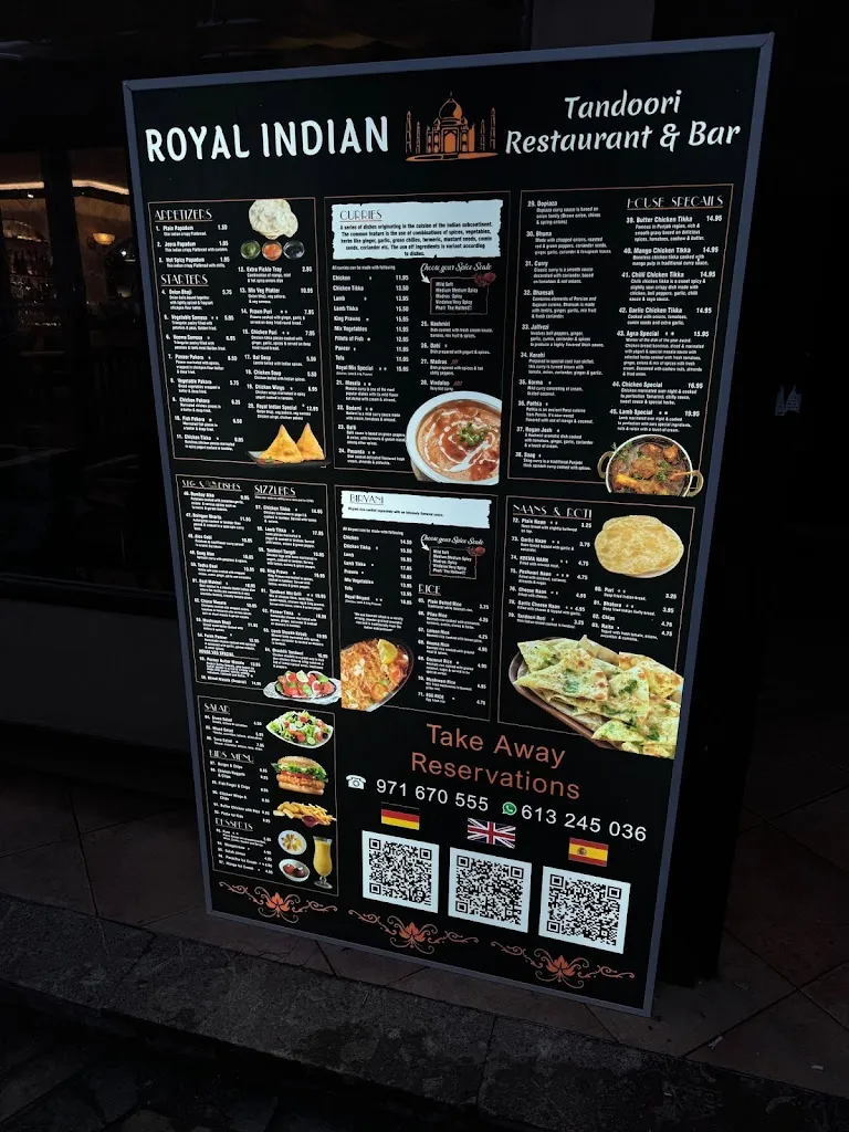 Menu_Royal Indian tandoori restaurant & bar_Can Picafort_image_1