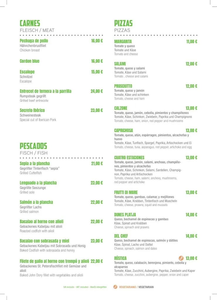 Menu_Restaurant Dunes Platja_Can Picafort_image_2