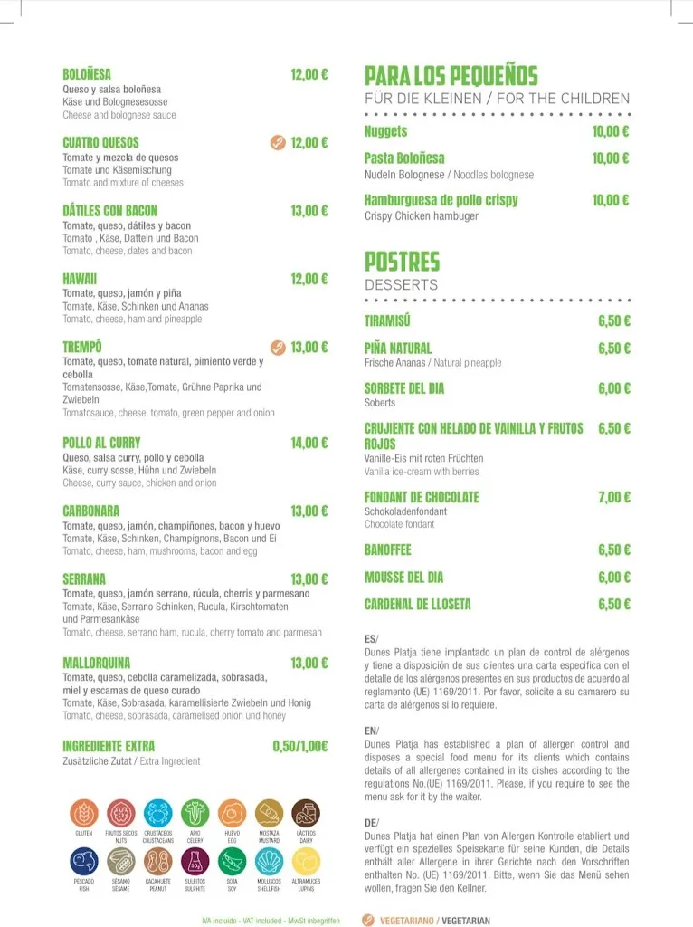 Menu_Restaurant Dunes Platja_Can Picafort_image_3