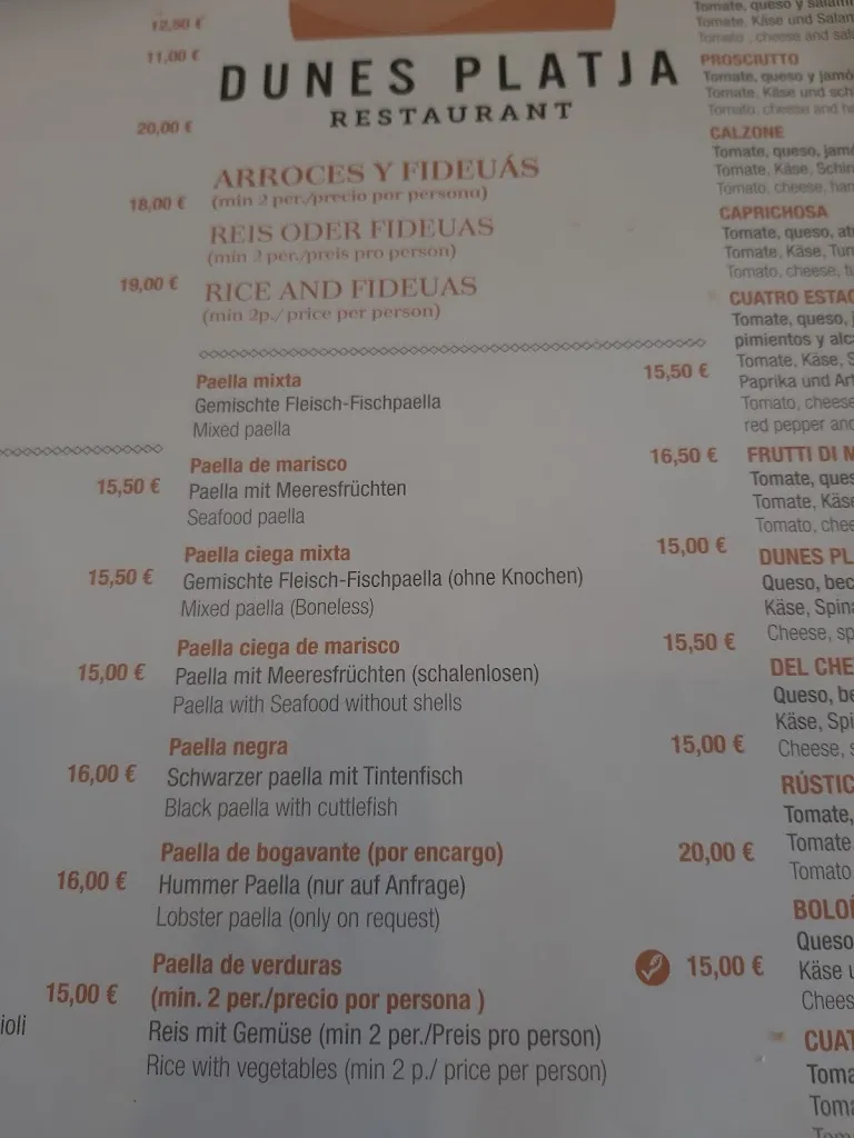 Menu_Restaurant Dunes Platja_Can Picafort_image_4