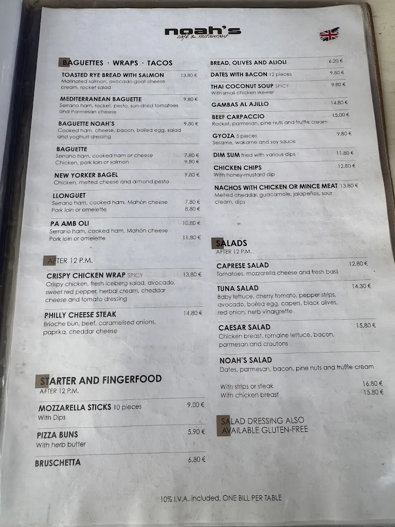 Menu_Noahs Lounge_Capdepera_image_1