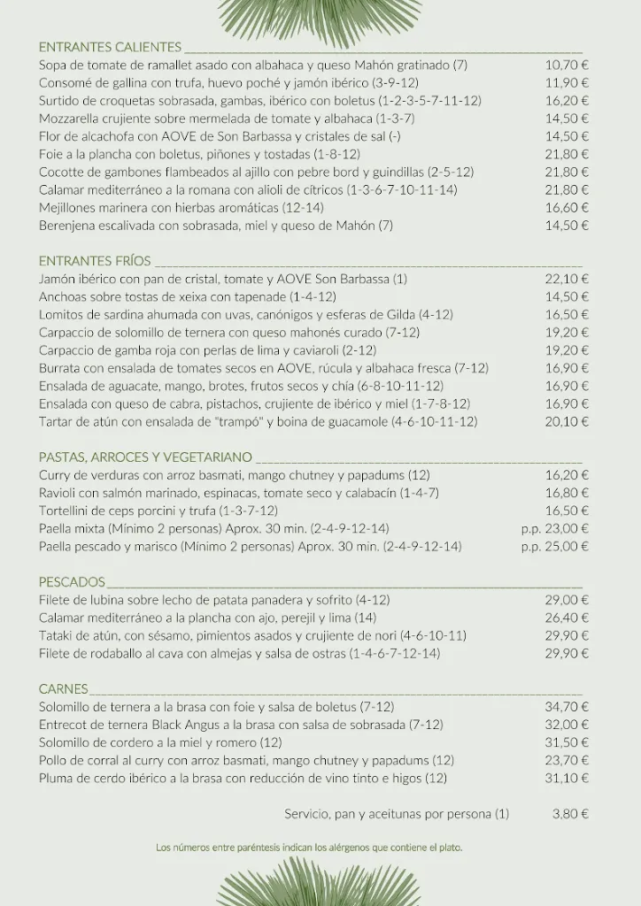 Menu_Restaurant Son Barbassa_Capdepera_image_1