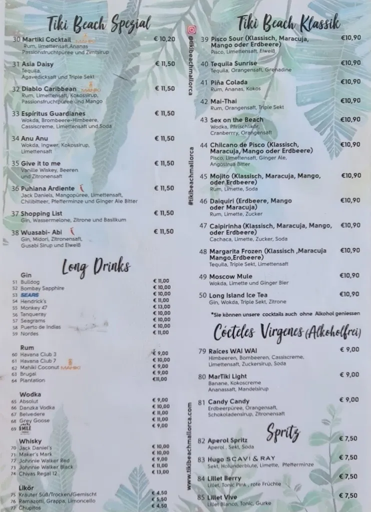 Menu_Tiki Beach Mallorca_Capdepera_image_4