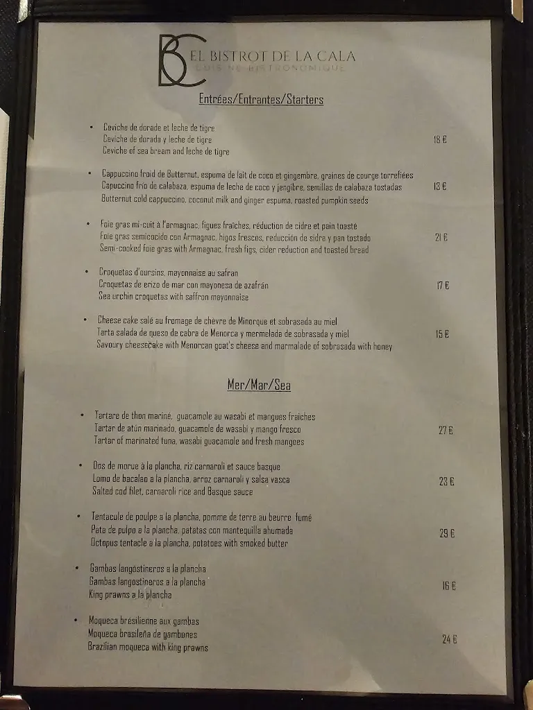 Menu_El bistrot de la Cala - Restaurante Bistronómico_Castell Es_immagine_3