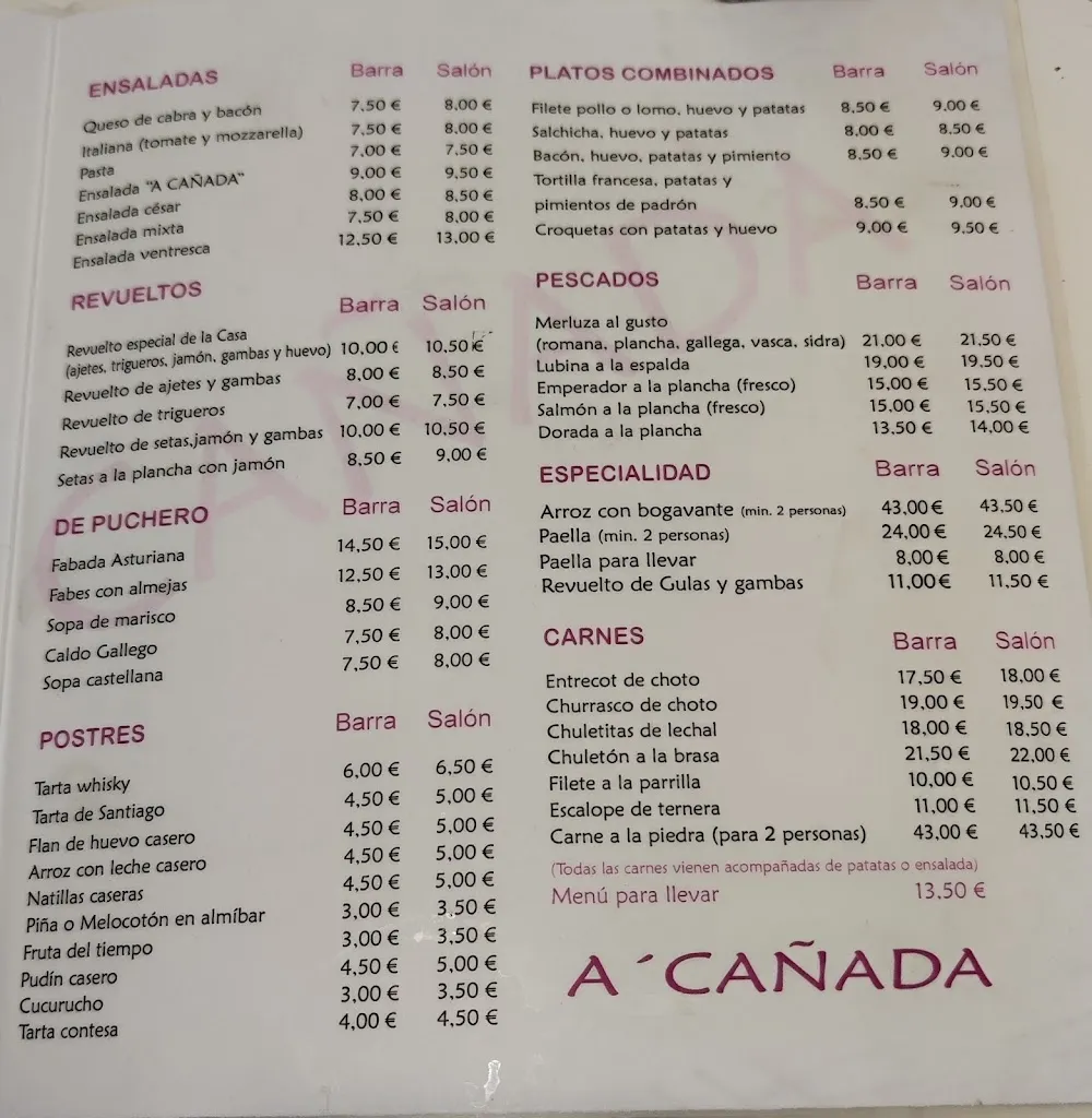 Menu_Restaurante A'Cañada_Cañada_image_1