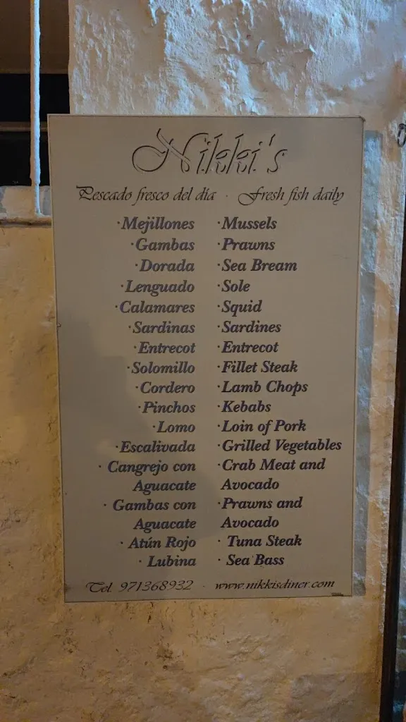 Menu_Nikki's Restaurant_Castell Es_image_1