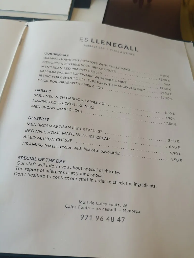Menu_Restaurant Es Llenegall_Castell Es_image_3
