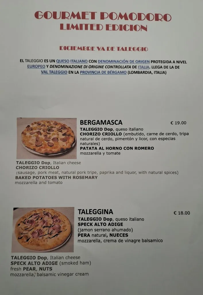 Menu_rojo pomodoro - pizzeria italiana_Castell Es_immagine_1