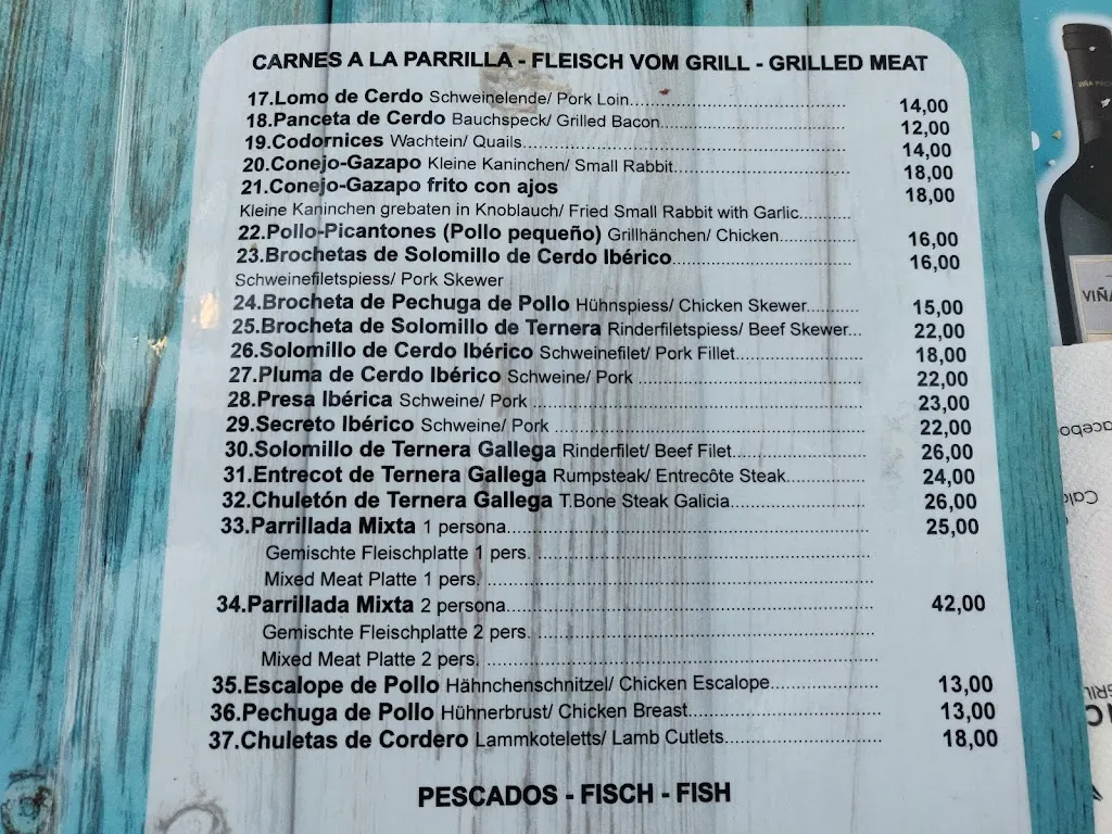 Menu_Cala Ratjada Mesón Restaurante_Cala Rajada_image_1