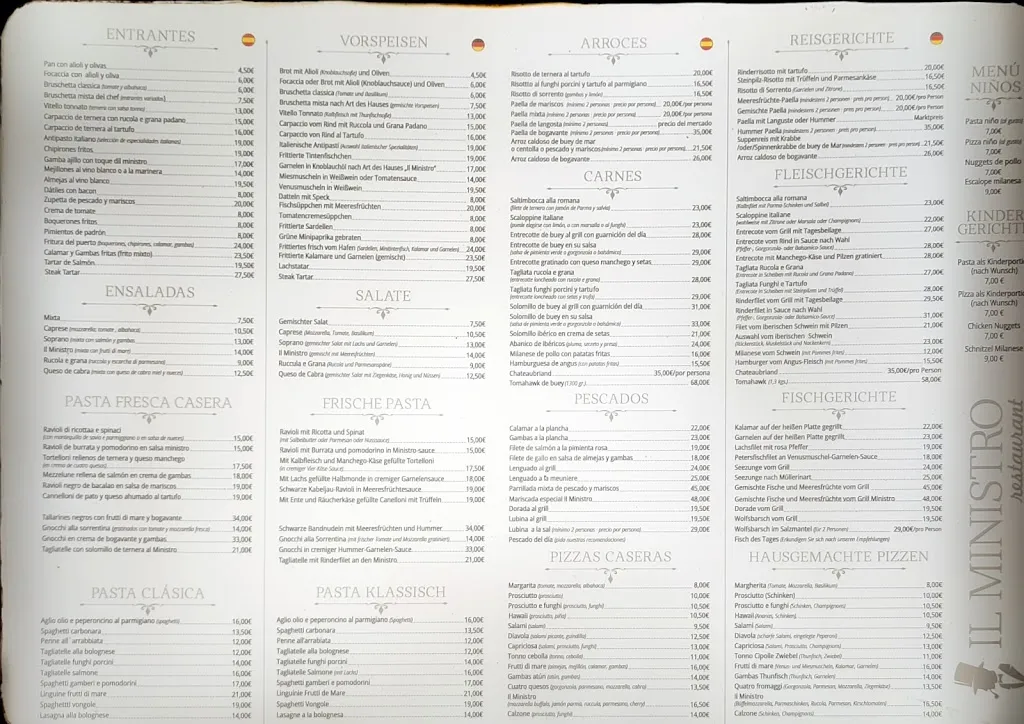 Menu_Il Ministro Restaurant_Cala Rajada_image_1