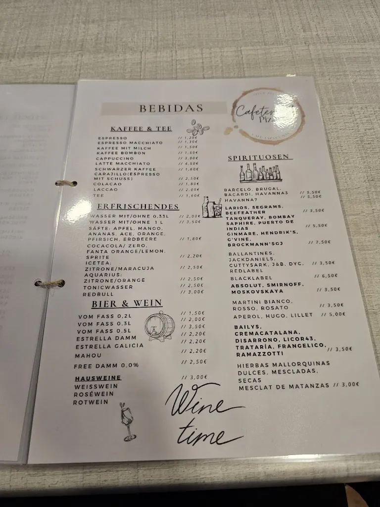 Menu_cafeteria pizarro_Cala Rajada_immagine_2