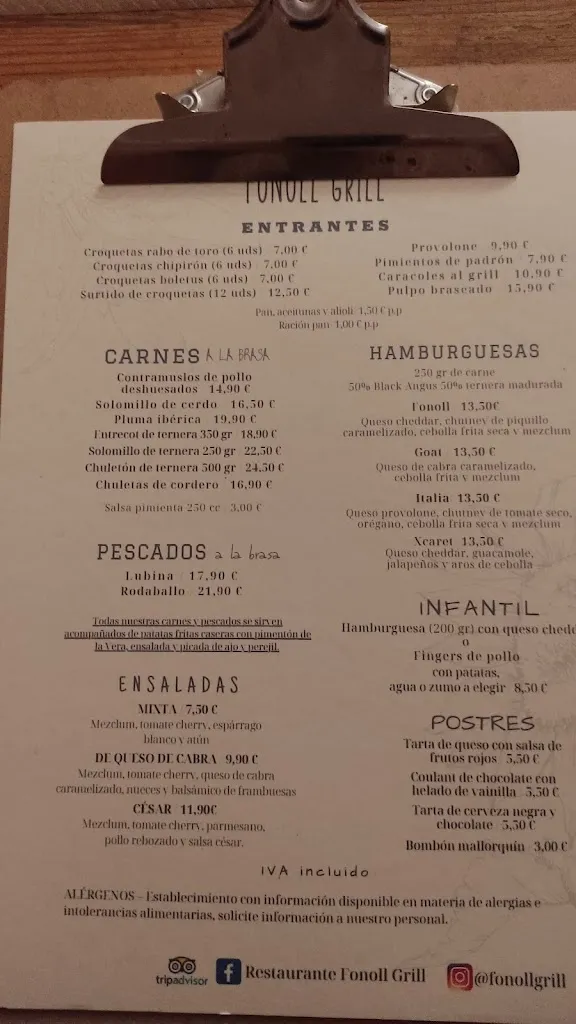 Menu_Restaurante FONOLL GRILL_Coll d'en Rabassa_image_3
