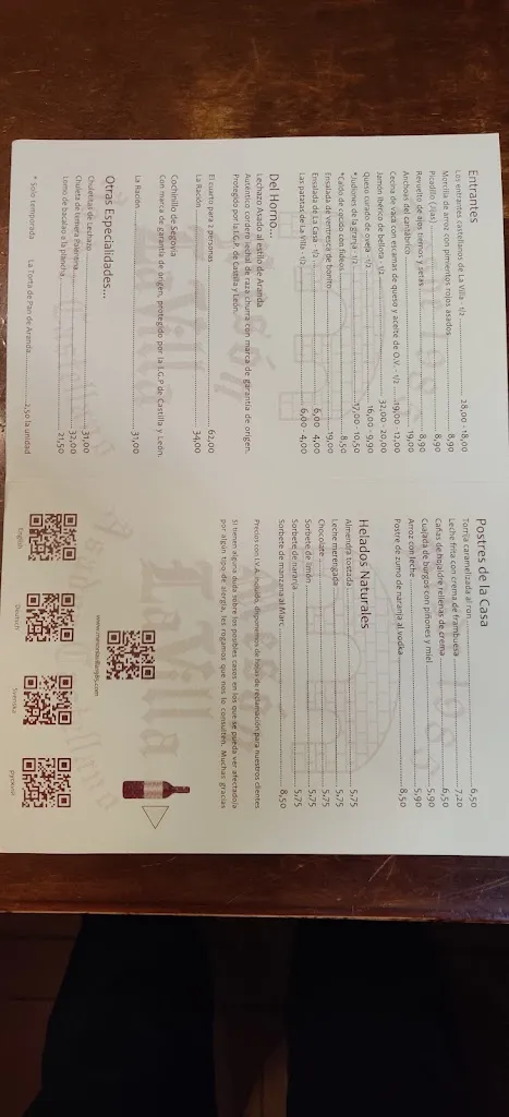 Menu_Mesón La Villa_Esporles_image_1