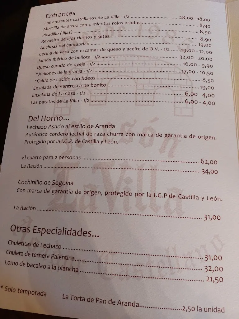 Menu_Mesón La Villa_Esporles_image_3