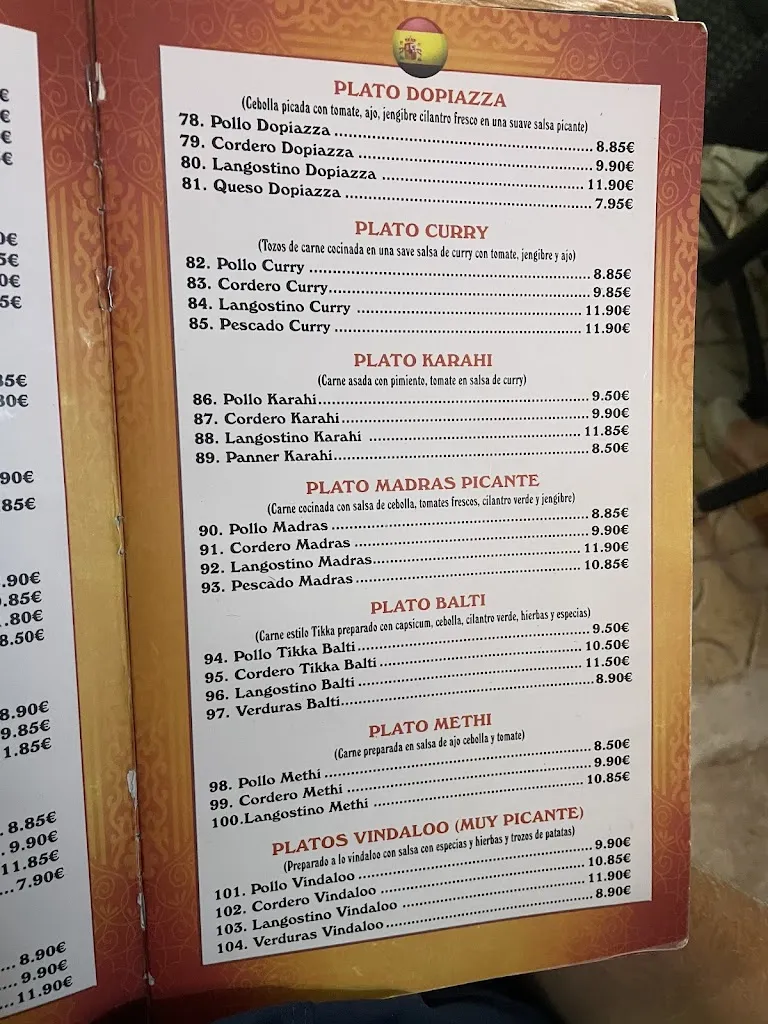 Menu_INDIAN CURRY ORIGINAL INDIAN RESTAURANT BAR_Calp_image_4
