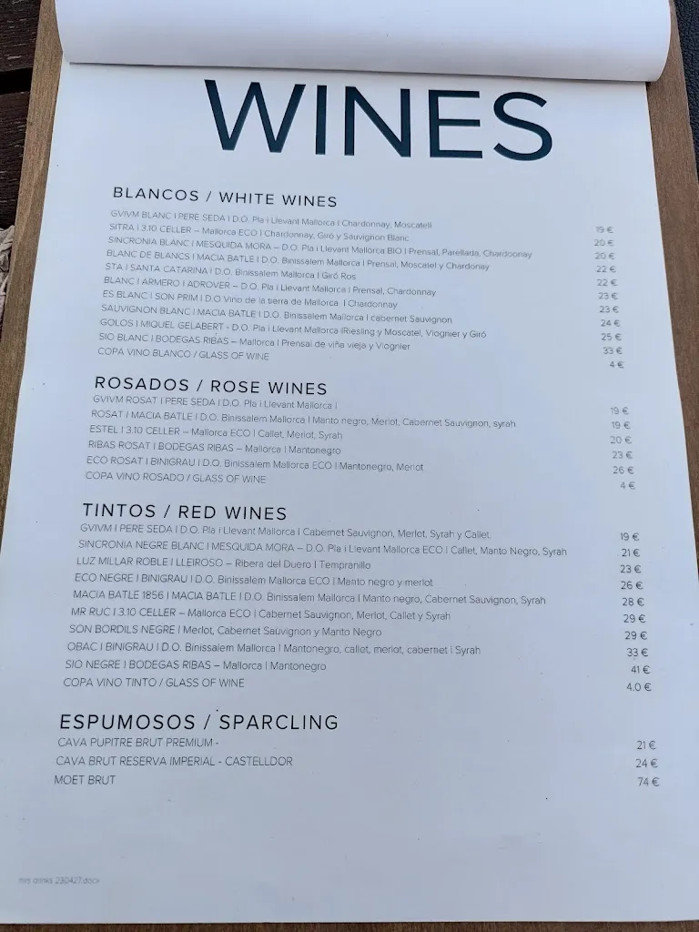 Menu_Maristel Bistro & Bar_Estellencs_immagine_1