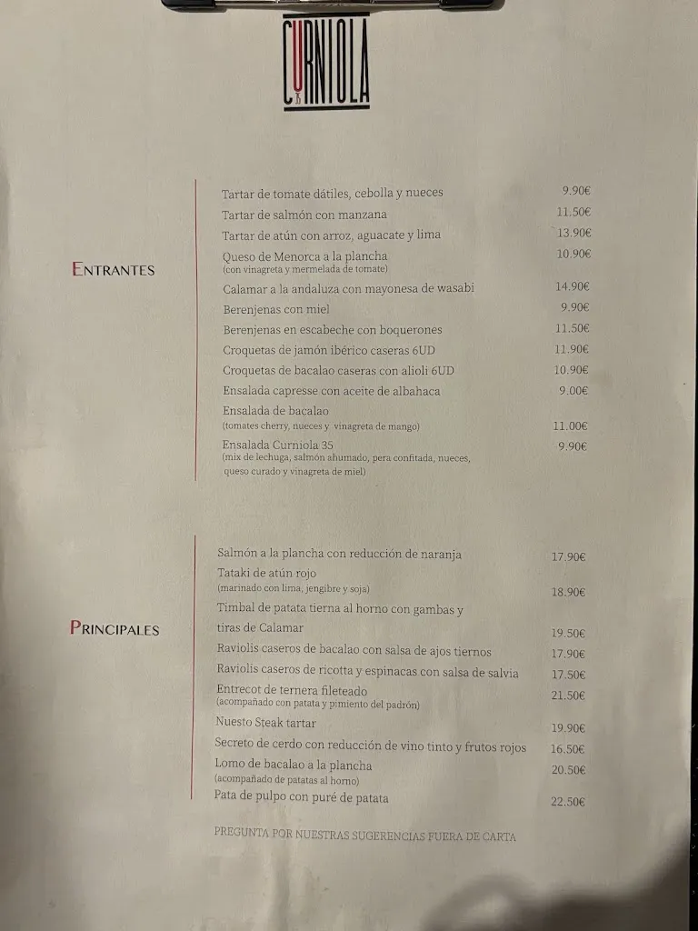 Menu_Curniola 35_Ciutadella de Menorca_image_1