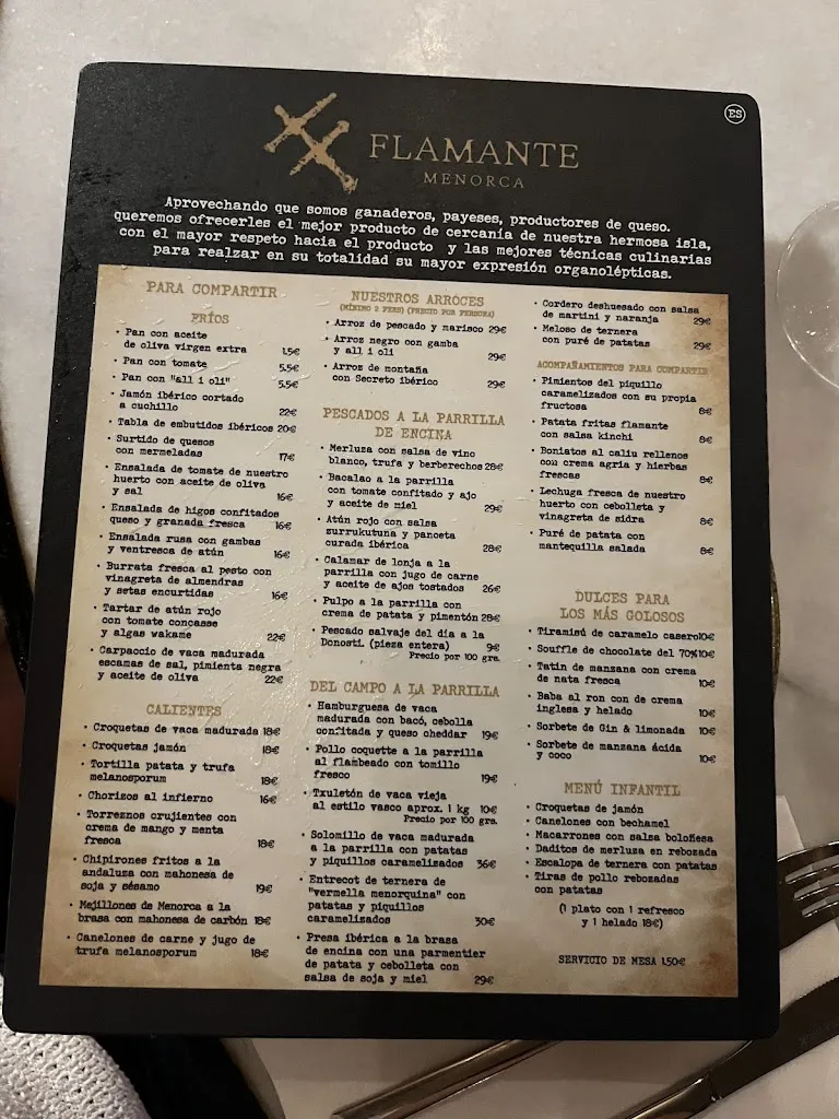 Menu_Flamante Menorca_Ciutadella de Menorca_image_1