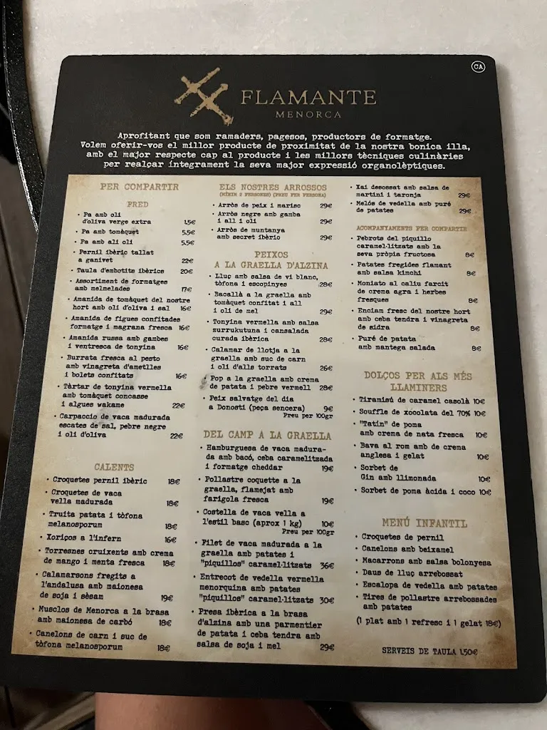 Menu_Flamante Menorca_Ciutadella de Menorca_image_2