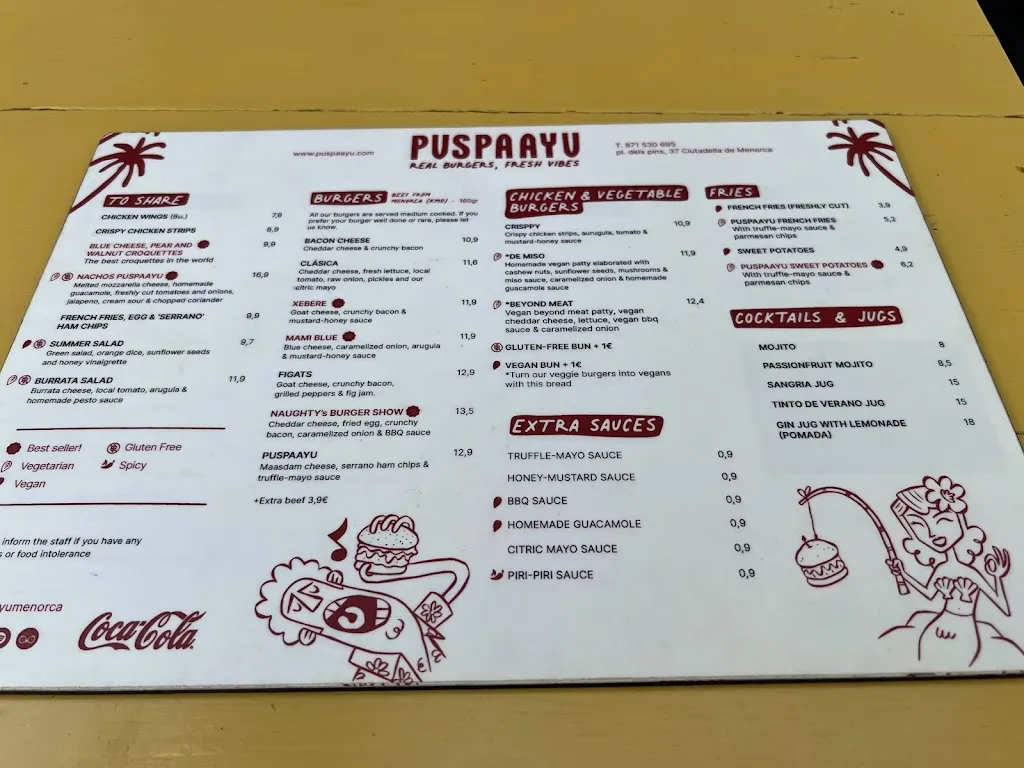 Menu_PUSPAAYU CIUTADELLA - Real Burgers, Fresh Vibes_Ciutadella de Menorca_immagine_3