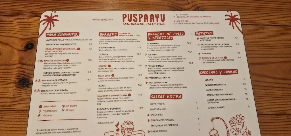 Menu_PUSPAAYU CIUTADELLA - Real Burgers, Fresh Vibes_Ciutadella de Menorca_immagine_4