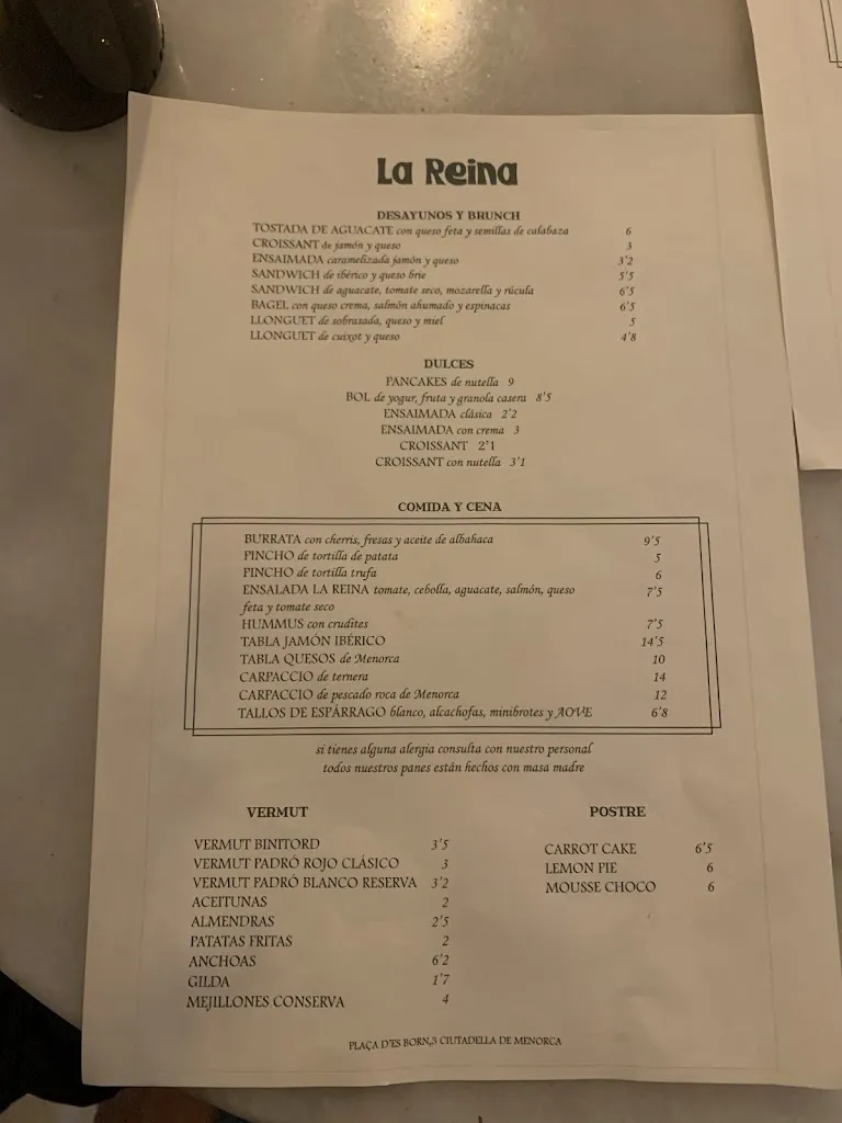 Menu_La Reina Bar_Ciutadella de Menorca_image_2