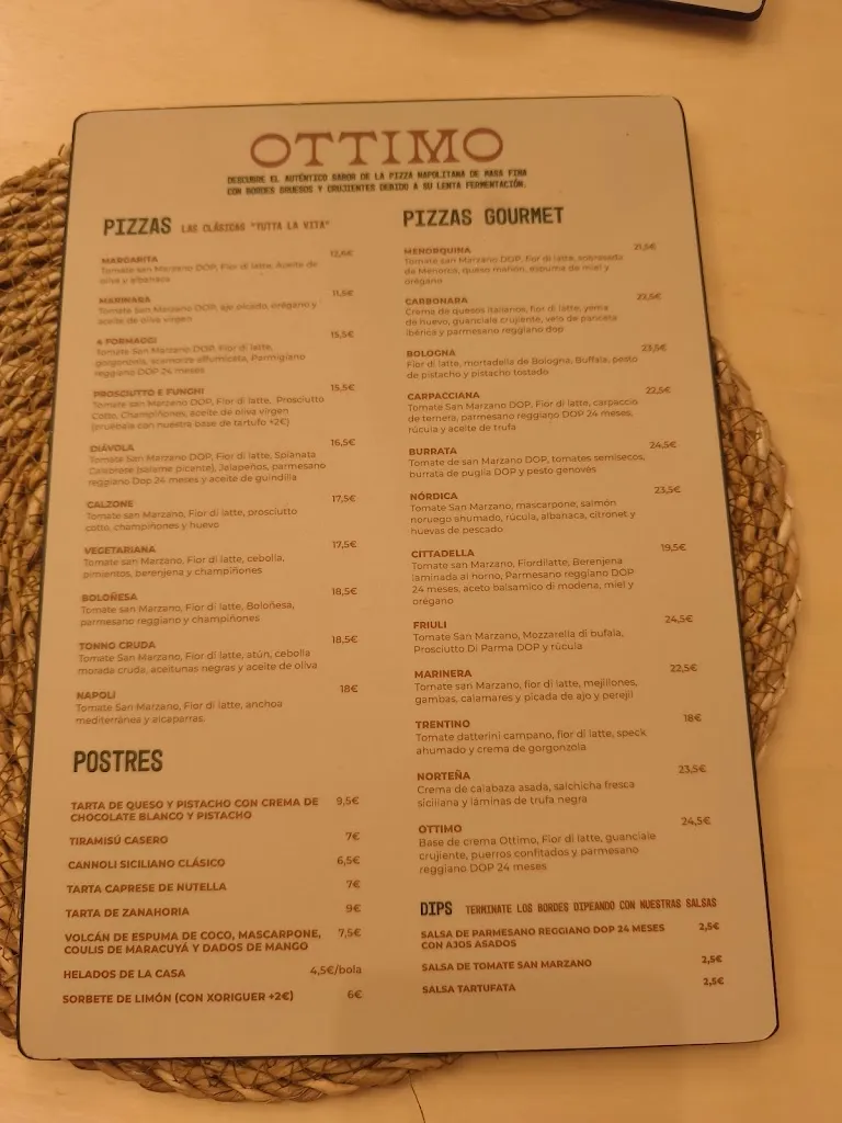 Menu_OTTIMO Menorca - Pizzeria Brunch Cocktails_Ciutadella de Menorca_image_1