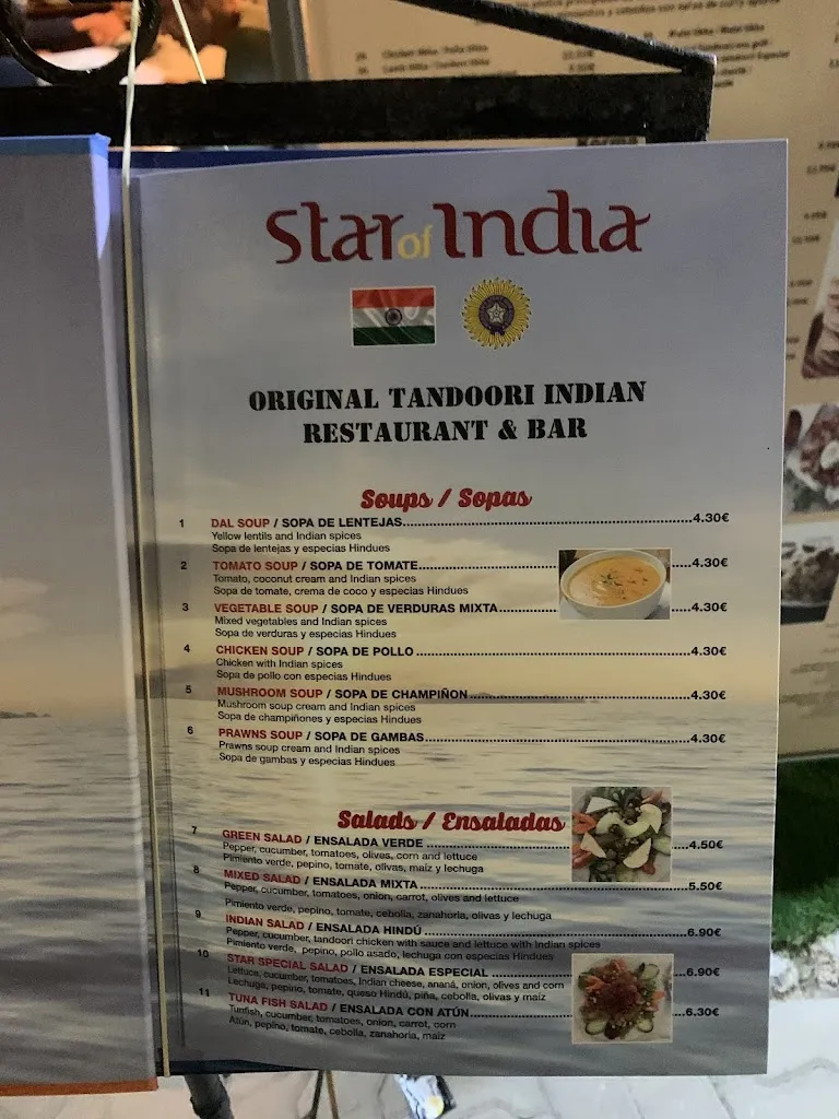 Menu_Restaurante Star of India_Campello el_image_2