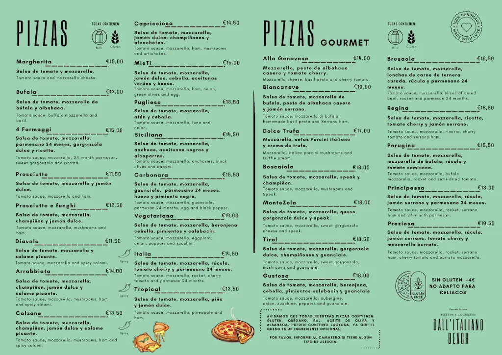 Menu_DALL´ITALIANO BEACH_Ciutadella_image_1