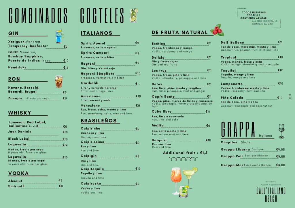 Menu_DALL´ITALIANO BEACH_Ciutadella_image_3